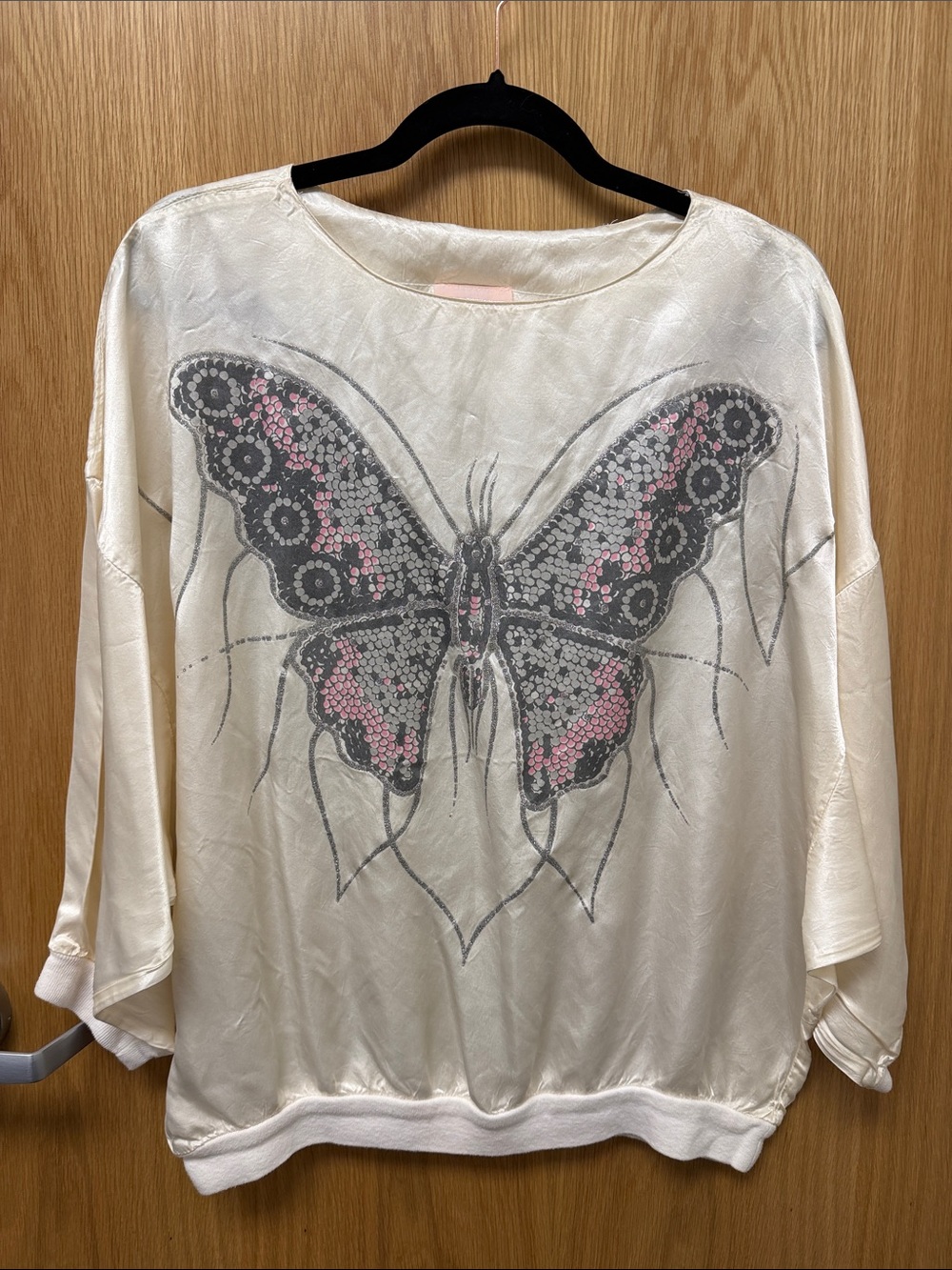 Vintage Fire California Brand Cream Butterfly Graphic Pullover